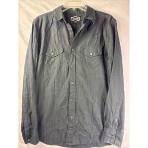 Gibson Trading Co Shirt Men's S Black Long Sleeve Button Up Pearl Button Stripe